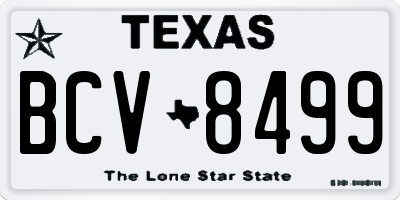 TX license plate BCV8499