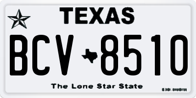 TX license plate BCV8510