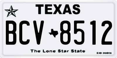 TX license plate BCV8512
