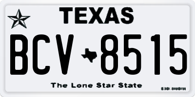 TX license plate BCV8515
