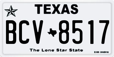 TX license plate BCV8517