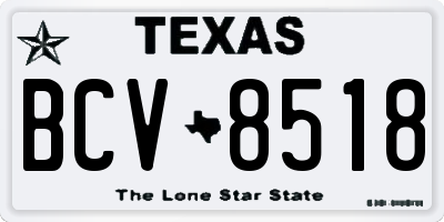 TX license plate BCV8518