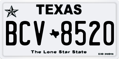 TX license plate BCV8520