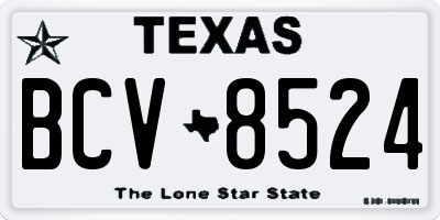 TX license plate BCV8524