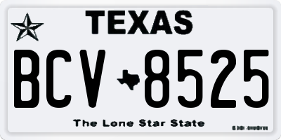 TX license plate BCV8525