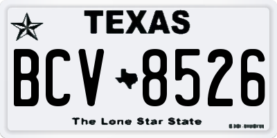 TX license plate BCV8526