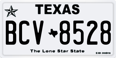 TX license plate BCV8528