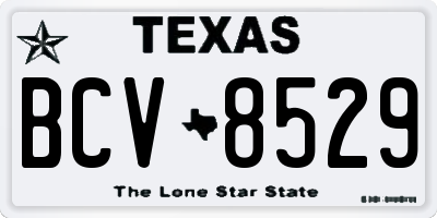 TX license plate BCV8529