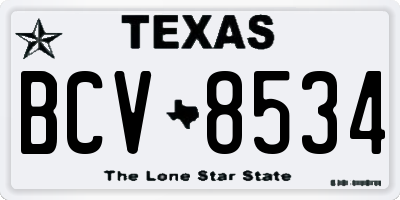 TX license plate BCV8534