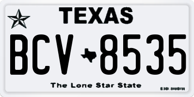 TX license plate BCV8535