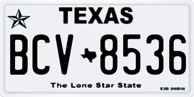 TX license plate BCV8536