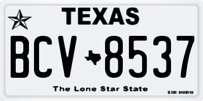 TX license plate BCV8537