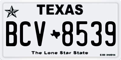 TX license plate BCV8539