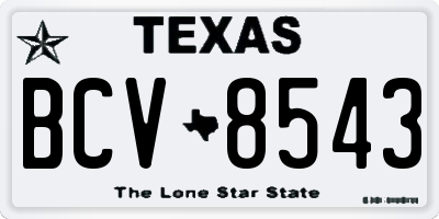 TX license plate BCV8543
