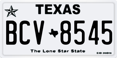 TX license plate BCV8545