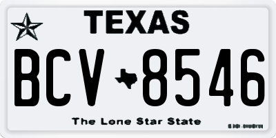 TX license plate BCV8546