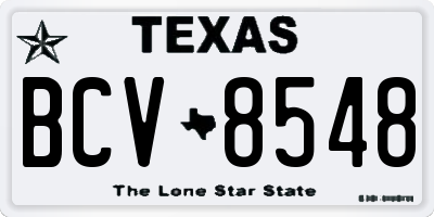 TX license plate BCV8548