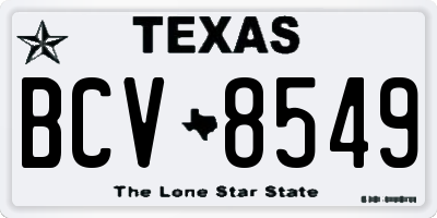 TX license plate BCV8549
