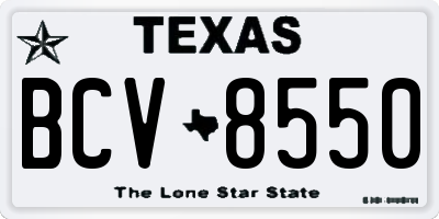 TX license plate BCV8550