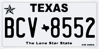 TX license plate BCV8552