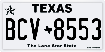 TX license plate BCV8553