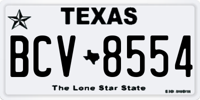 TX license plate BCV8554