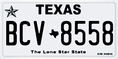 TX license plate BCV8558