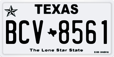 TX license plate BCV8561