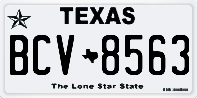 TX license plate BCV8563