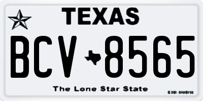 TX license plate BCV8565