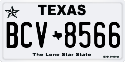 TX license plate BCV8566