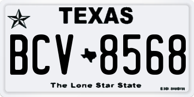 TX license plate BCV8568