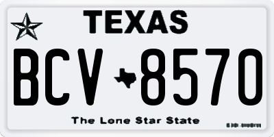 TX license plate BCV8570