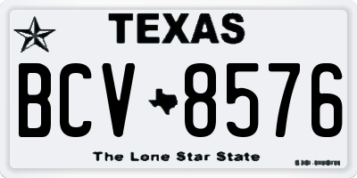 TX license plate BCV8576