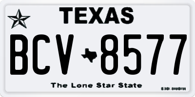TX license plate BCV8577