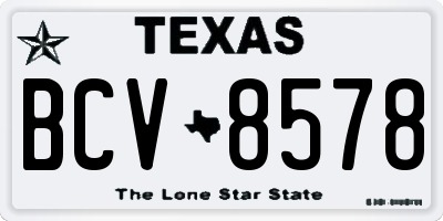 TX license plate BCV8578
