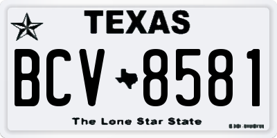 TX license plate BCV8581