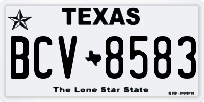 TX license plate BCV8583