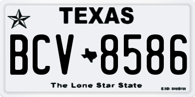 TX license plate BCV8586