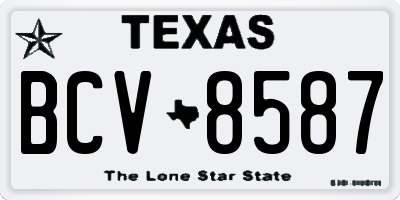 TX license plate BCV8587