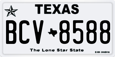 TX license plate BCV8588