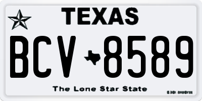 TX license plate BCV8589