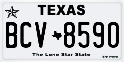 TX license plate BCV8590