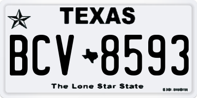 TX license plate BCV8593