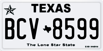 TX license plate BCV8599