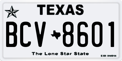 TX license plate BCV8601