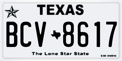 TX license plate BCV8617