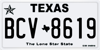 TX license plate BCV8619