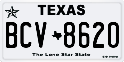 TX license plate BCV8620