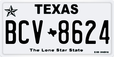 TX license plate BCV8624